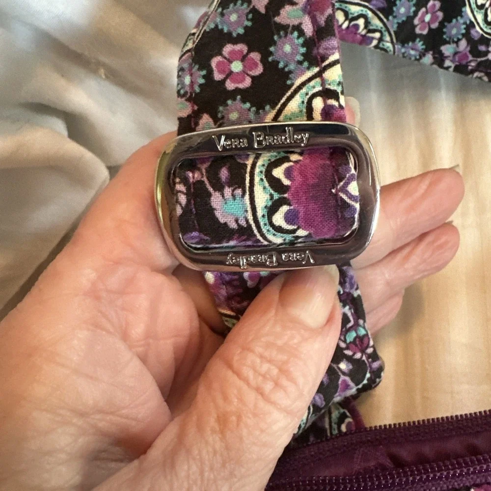 Vera Bradley Villager Tote Shoulder Purse Crossbody Lilac Medallion EUC
